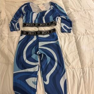Pucci fashion Blue Swirl Print Set